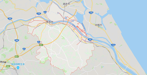 千葉県香取市の地図