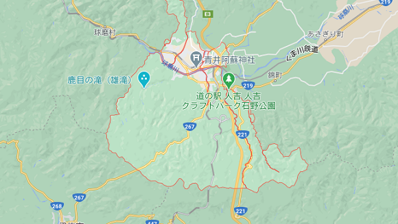 熊本県人吉市の地図
