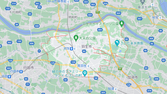 埼玉県羽生市の地図