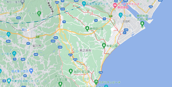 静岡県牧之原市の地図