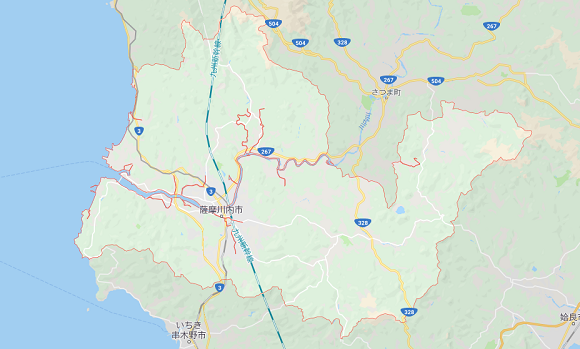 鹿児島県薩摩川内市の地図
