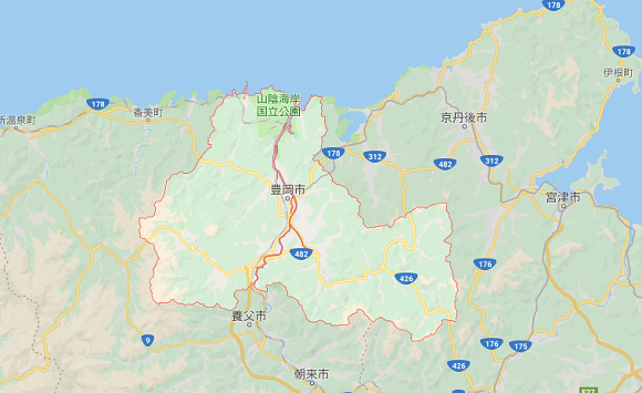 兵庫県豊岡市の地図