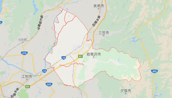 北海道岩見沢市の地図