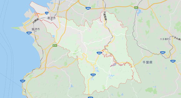 千葉県君津市の地図