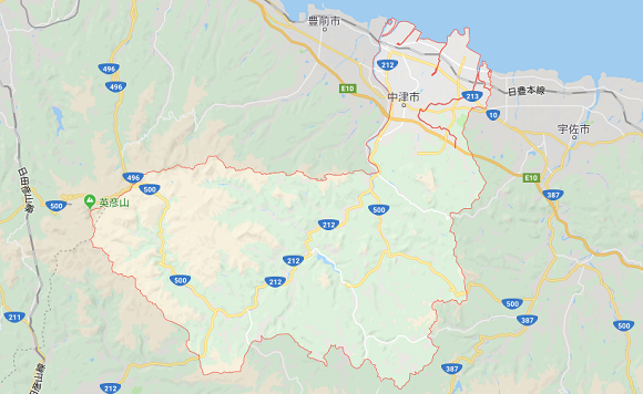 大分県中津市の地図