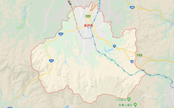 山形県米沢市の地図