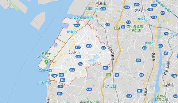 愛知県知多市の地図