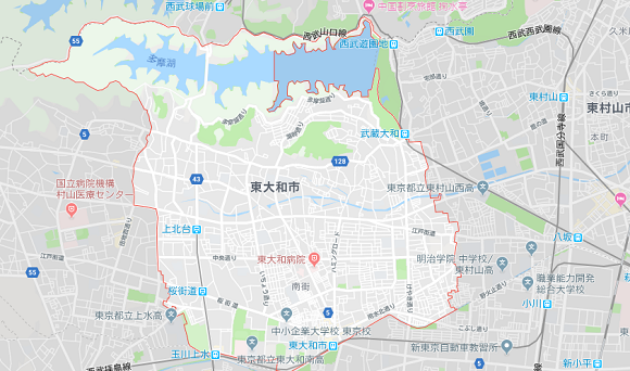 東京都東大和市の地図