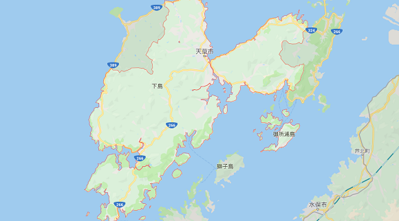 熊本県天草市の地図