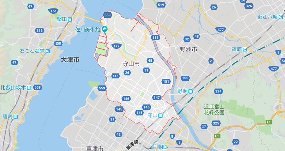 滋賀県守山市の地図