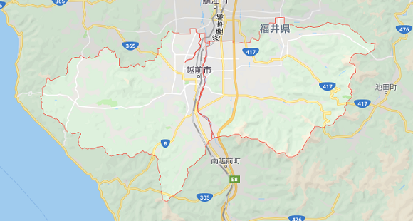 福井県越前市の地図