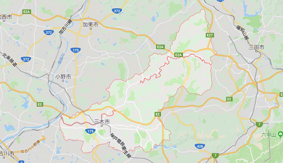 兵庫県三木市の地図