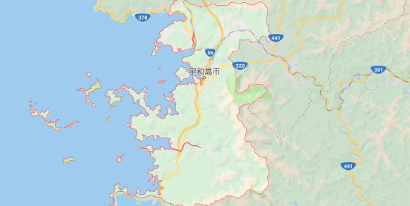 愛媛県宇和島市の地図