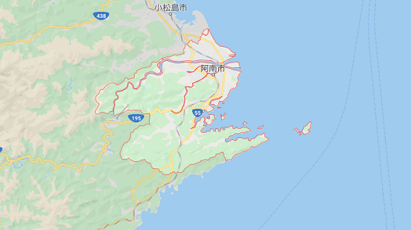 徳島県阿南市の地図