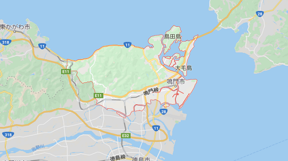徳島県鳴門市の地図
