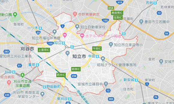 愛知県知立市の地図