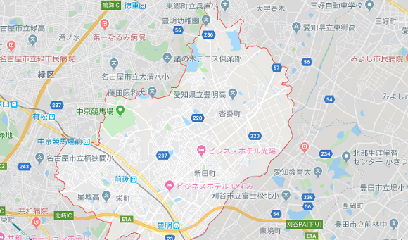 愛知県豊明市の地図