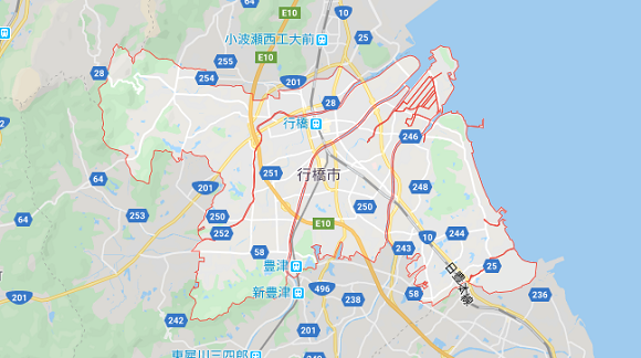 福岡県行橋市の地図