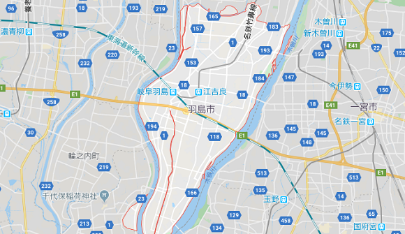 岐阜県羽島市の地図