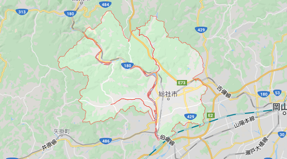 岡山県総社市の地図