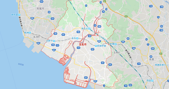 熊本県玉名市の地図