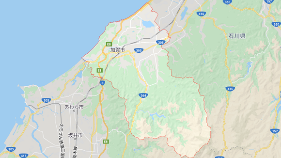 石川県加賀市の地図