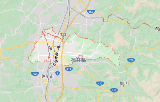 福井県鯖江市の地図