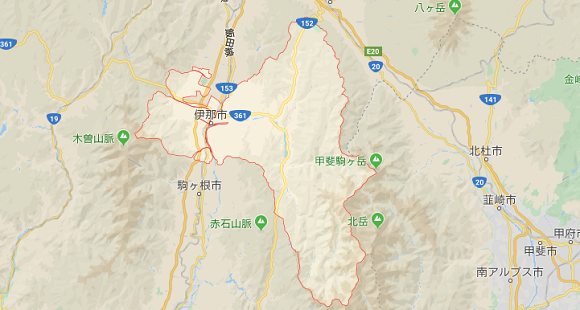 長野県伊那市の地図