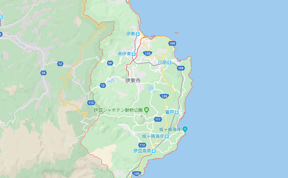 静岡県伊東市の地図