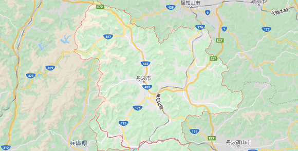 兵庫県丹波市の地図