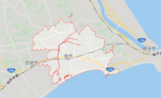 千葉県旭市の地図