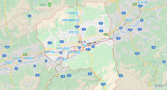 和歌山県橋本市の地図