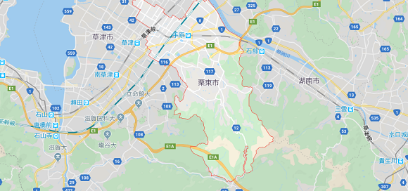 滋賀県栗東市の地図