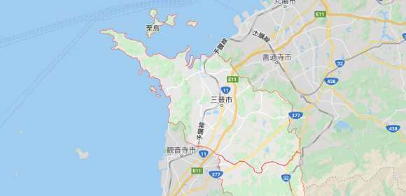 香川県三豊市の地図