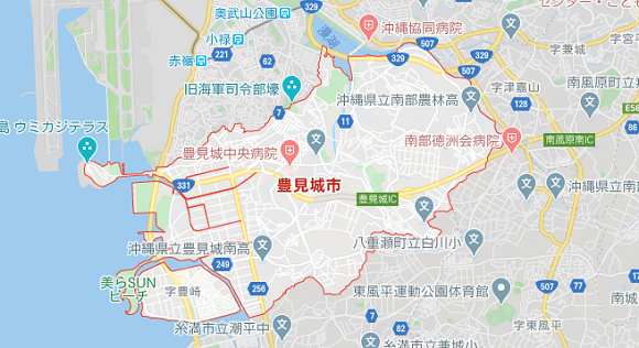 沖縄県豊見城市の地図