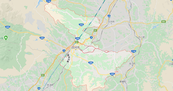福島県白河市の地図