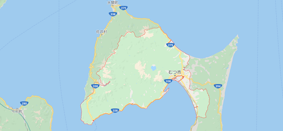 青森県むつ市の地図