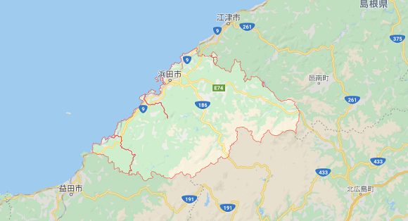 島根県浜田市の地図