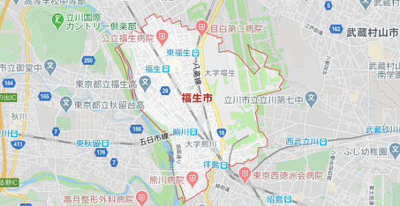 東京都福生市の地図