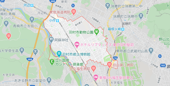東京都羽村市の地図