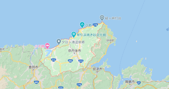 京都府京丹後市の地図
