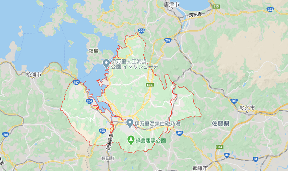 佐賀県伊万里市の地図