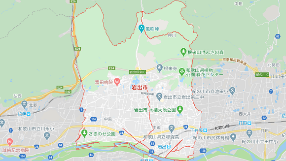 和歌山県岩出市の地図
