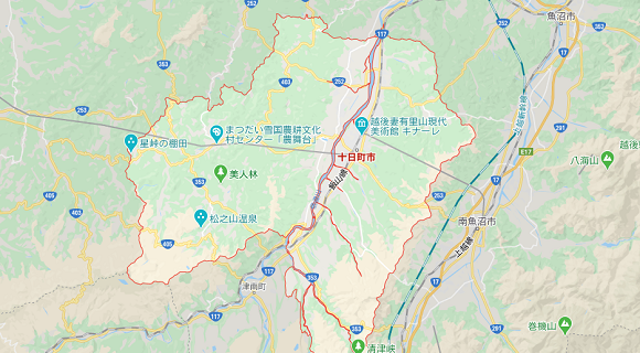 新潟県十日町市の地図