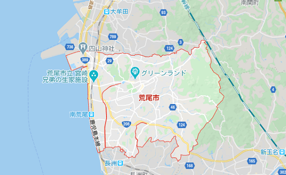 熊本県荒尾市の地図