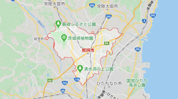 茨城県那珂市の地図