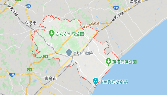 千葉県山武市の地図