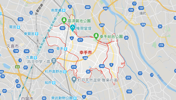 埼玉県幸手市の地図