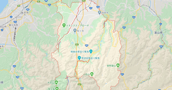 富山県南砺市の地図