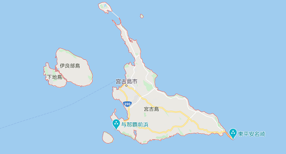 沖縄県宮古島市の地図